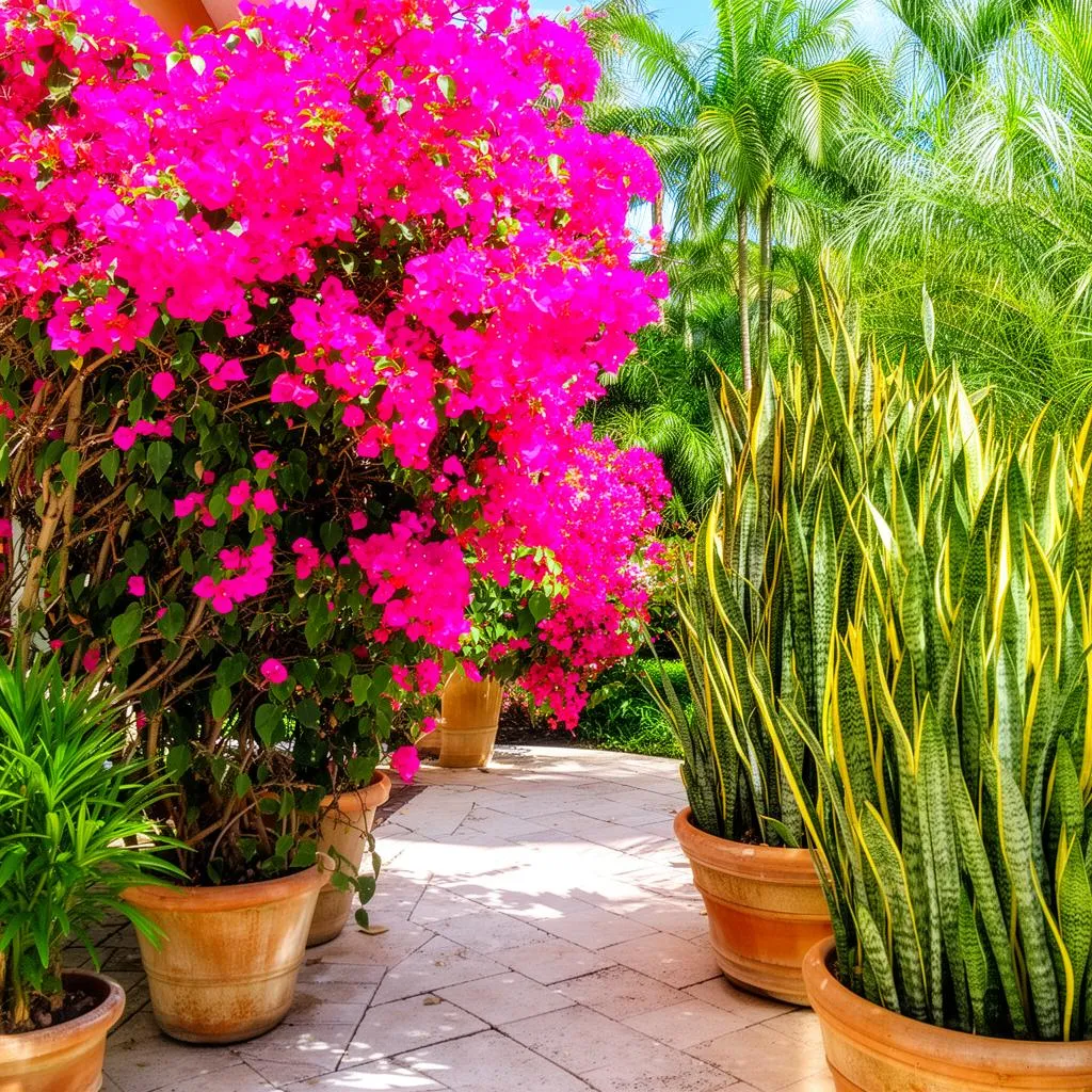Heat-tolerant plants thriving in the Florida summer sun